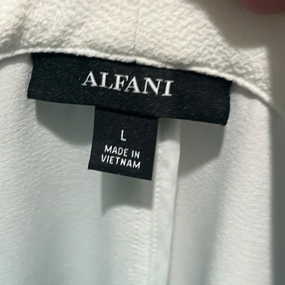 Alfani Soft White Open Front Draped Blazer | Size L - Picture 13 of 16